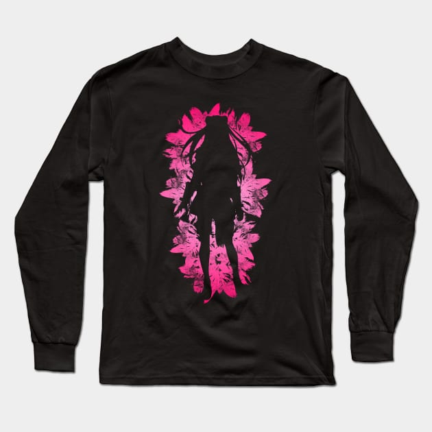 Shield - Pink Flowers style Long Sleeve T-Shirt by Scailaret